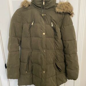 a.n.a Dark Green Jacket with Cream Lining